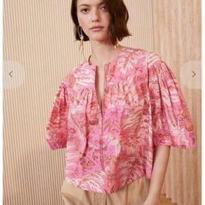Ulla Johnson Pink Floral Blouse